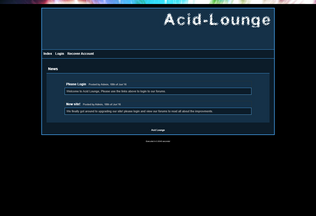 Website 
	acid-lounge.org.uk desktop preview