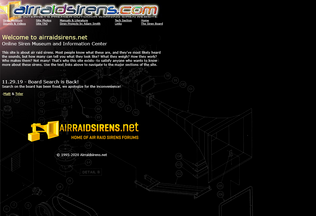 Website airraidsirens.net desktop preview