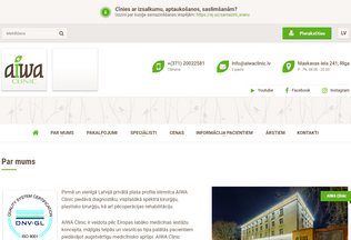Website 
	aiwaclinic.lv desktop preview