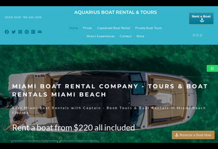 Website 
	aquariusboattours.com desktop preview