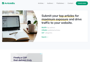 Website 
	articlebiz.com desktop preview
