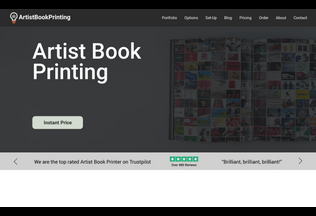 Website 
	artistbookprinting.com desktop preview
