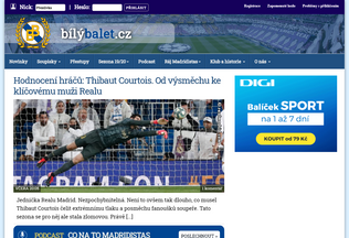 Website 
	bilybalet.cz desktop preview