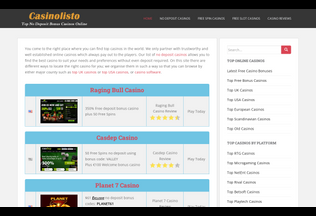 Website 
	casinolisto.com desktop preview