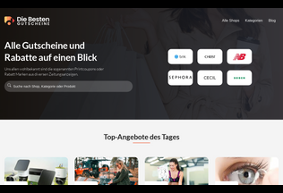 Website 
	diebestengutscheine.de desktop preview