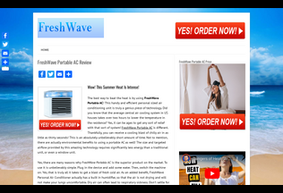 Website freshwaveportableac.net desktop preview