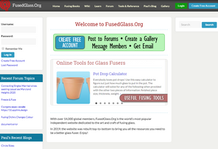 Website fusedglass.org desktop preview