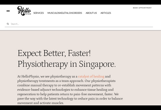 Website 
	hellophysio.sg desktop preview