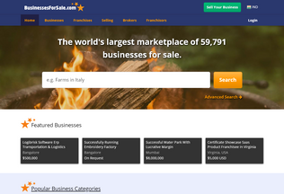 Website 
	india.businessesforsale.com desktop preview