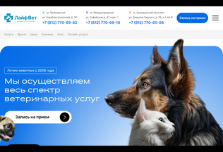 Website 
	lifevet.ru desktop preview
