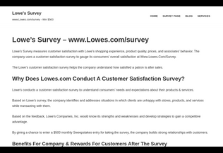 Website 
	lowescomsurvey.page desktop preview