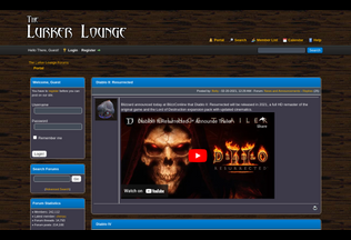 Website 
	lurkerlounge.com desktop preview