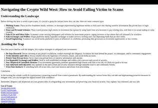 Website 
	navigating-crypto-scams.pages.dev desktop preview