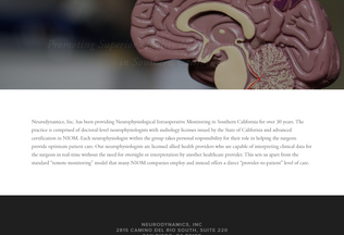 Website neurodynamicsinc.org desktop preview