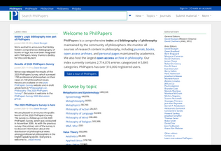 Website philpapers.org desktop preview