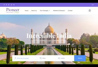 Website 
	pioneerholidays.org desktop preview
