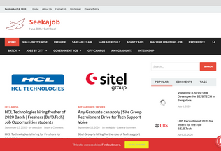 Website 
	seekajob.in desktop preview