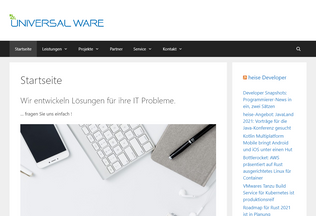 Website 
	universalware.de desktop preview