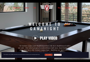 Website 
	ventureshuffleboard.com desktop preview