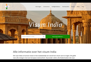 Website 
	visumsindia.nl desktop preview