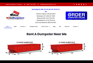 Website 
	wegotdumpsters.com desktop preview